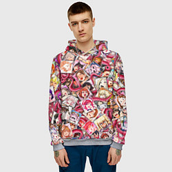 Толстовка-худи мужская Ахегао с щупальцами в цвете, цвет: 3D-меланж — фото 2