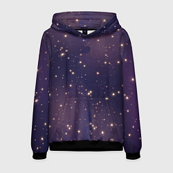 Толстовка-худи мужская Звездное ночное небо Галактика Космос, цвет: 3D-черный