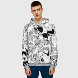 Толстовка-худи мужская Обещанный Неверленд pattern, цвет: 3D-меланж — фото 2