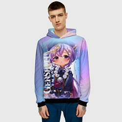 Толстовка-худи мужская Геншин Ци-Ци, цвет: 3D-черный — фото 2
