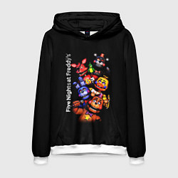 Толстовка-худи мужская Five Nights at Freddys - FNAF - персонажи игры, цвет: 3D-белый