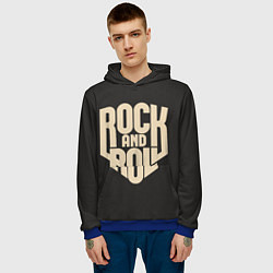 Толстовка-худи мужская ROCK AND ROLL Рокер, цвет: 3D-синий — фото 2