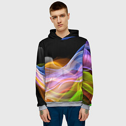Толстовка-худи мужская Цветной дым Color pattern, цвет: 3D-меланж — фото 2