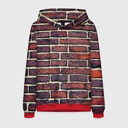 Толстовка-худи мужская Brick Wall, цвет: 3D-красный