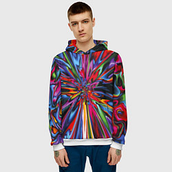 Толстовка-худи мужская Color pattern Impressionism, цвет: 3D-белый — фото 2