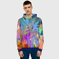 Толстовка-худи мужская Abstract color pattern Summer 2022, цвет: 3D-синий — фото 2