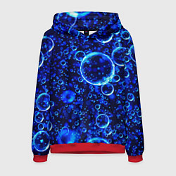 Толстовка-худи мужская Пузыри воздуха в воде Pattern, цвет: 3D-красный