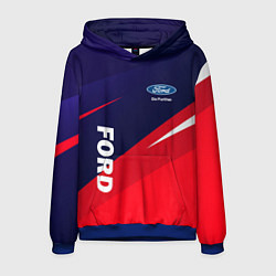 Толстовка-худи мужская ФОРД FORD, цвет: 3D-синий