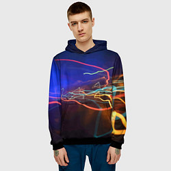 Толстовка-худи мужская Neon vanguard pattern Lightning Fashion 2023, цвет: 3D-черный — фото 2