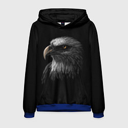 Толстовка-худи мужская Голова хищного орла, цвет: 3D-синий