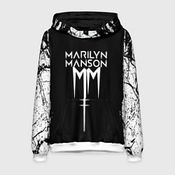 Толстовка-худи мужская Marilyn manson rock n roll, цвет: 3D-белый