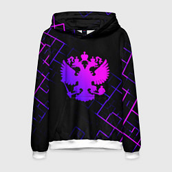 Толстовка-худи мужская Двуглавый орел - Россия, цвет: 3D-белый