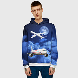 Толстовка-худи мужская Пассажирский самолет Ту-214, цвет: 3D-белый — фото 2
