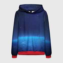 Толстовка-худи мужская Планета вид из космоса, цвет: 3D-красный