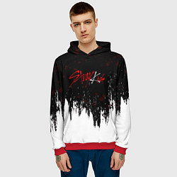 Толстовка-худи мужская Stray kids - changbin, цвет: 3D-красный — фото 2