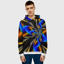 Толстовка-худи мужская Neon vanguard pattern Fashion 2023, цвет: 3D-белый — фото 2