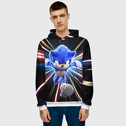 Толстовка-худи мужская Speed Sonic, цвет: 3D-белый — фото 2