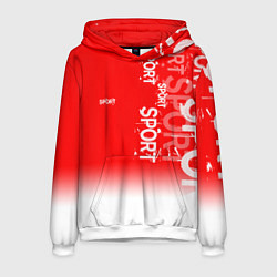 Толстовка-худи мужская Надпись - Sport, цвет: 3D-белый