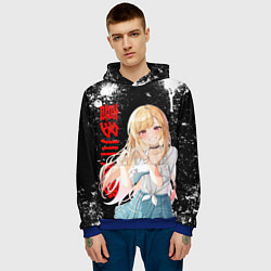 Толстовка-худи мужская МАРИН КИТАГАВА - БРЫЗГИ КРАСКИ, цвет: 3D-синий — фото 2