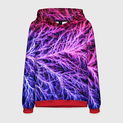 Толстовка-худи мужская Авангардный неоновый паттерн Мода Avant-garde neon, цвет: 3D-красный