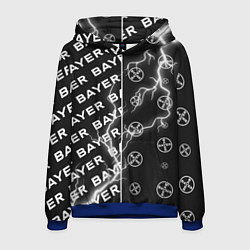 Толстовка-худи мужская BAYER - Молнии Паттерны, цвет: 3D-синий