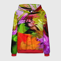 Толстовка-худи мужская Разноцветная абстрактная композиция Лето Multi-col, цвет: 3D-красный