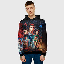 Толстовка-худи мужская ОЧЕНЬ СТРАННЫЕ ДЕЛА 4 STRANGER THINGS 4, цвет: 3D-черный — фото 2