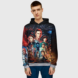 Толстовка-худи мужская ОЧЕНЬ СТРАННЫЕ ДЕЛА 4 STRANGER THINGS 4, цвет: 3D-меланж — фото 2