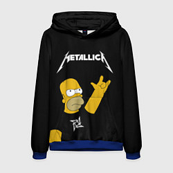 Толстовка-худи мужская Metallica Гомер Симпсон рокер, цвет: 3D-синий