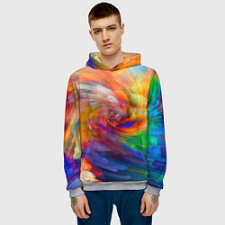 Толстовка-худи мужская MULTICOLORED SWIRLS, цвет: 3D-меланж — фото 2