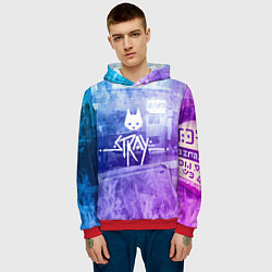 Толстовка-худи мужская Stray: Neon Logo, цвет: 3D-красный — фото 2