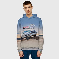Толстовка-худи мужская Toyota Hilux Rogue Off-road vehicle Тойота - прохо, цвет: 3D-меланж — фото 2