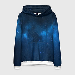 Толстовка-худи мужская Космическая ночь, цвет: 3D-белый