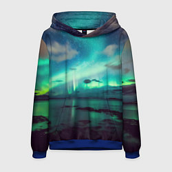 Толстовка-худи мужская Aurora borealis, цвет: 3D-синий