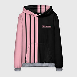 Толстовка-худи мужская BLACKPINK HALF BLACK-PINK MINI LOGO, цвет: 3D-меланж