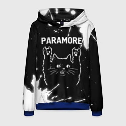 Толстовка-худи мужская Группа Paramore и Рок Кот, цвет: 3D-синий