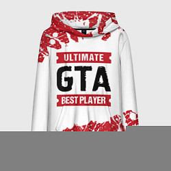 Толстовка-худи мужская GTA: красные таблички Best Player и Ultimate, цвет: 3D-белый