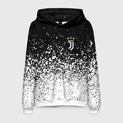 Толстовка-худи мужская Juventus fc брызги краски, цвет: 3D-белый