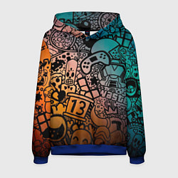 Толстовка-худи мужская Life is gaming, цвет: 3D-синий