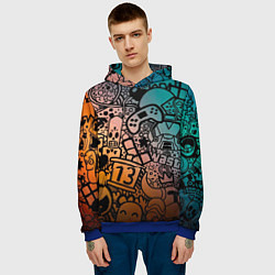 Толстовка-худи мужская Life is gaming, цвет: 3D-синий — фото 2