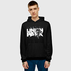 Толстовка-худи мужская Linkin Park логотип с фото, цвет: 3D-черный — фото 2