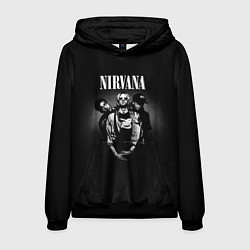 Толстовка-худи мужская Nirvana рок-группа, цвет: 3D-черный