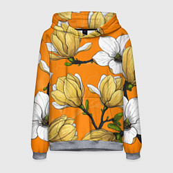 Толстовка-худи мужская Удивительные летние тропические цветы с нераскрывш, цвет: 3D-меланж