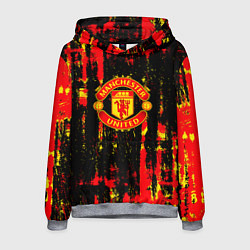 Толстовка-худи мужская Manchester united краска, цвет: 3D-меланж