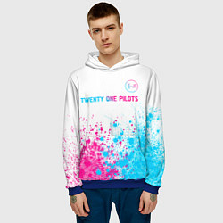 Толстовка-худи мужская Twenty One Pilots Neon Gradient, цвет: 3D-синий — фото 2