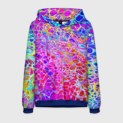 Толстовка-худи мужская Красочные всплески красок Экспрессия, цвет: 3D-синий