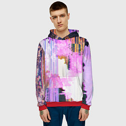 Толстовка-худи мужская Glitch art Fashion trend, цвет: 3D-красный — фото 2