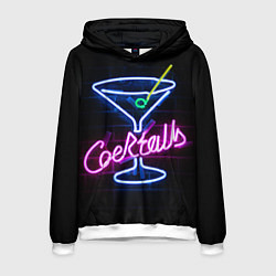 Толстовка-худи мужская Неоновый коктейль - Розовый, цвет: 3D-белый