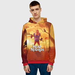 Толстовка-худи мужская Hello Neighbor Привет сосед Сосед с лопатой, цвет: 3D-красный — фото 2