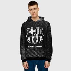 Толстовка-худи мужская Barcelona с потертостями на темном фоне, цвет: 3D-черный — фото 2